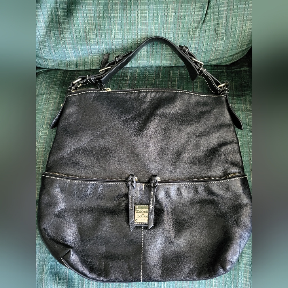 Dooney & Bourke Black Pebble Leather Hobo Bag
